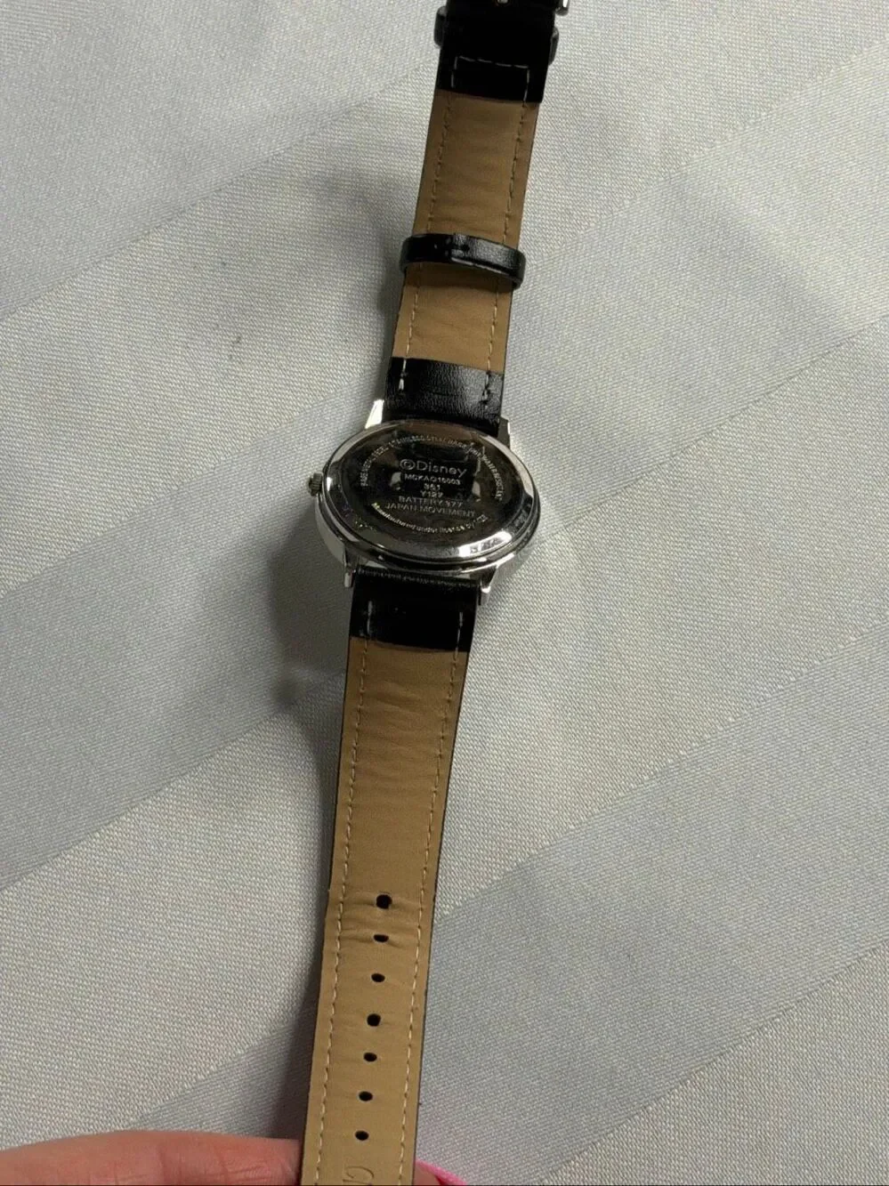 Disney Mickey Mouse Analog Watch Black Band Japan Movement Untested